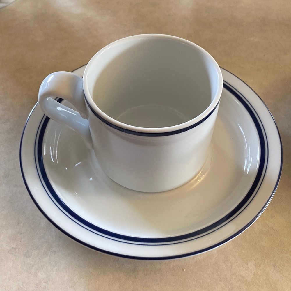 Dansk Christianshavn Blue Bistro flat cup and saucer. 🌼🌿